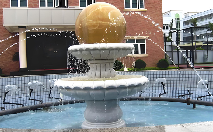 會(huì)轉(zhuǎn)動(dòng)的石雕風(fēng)水球噴泉--夏日清涼新寵！