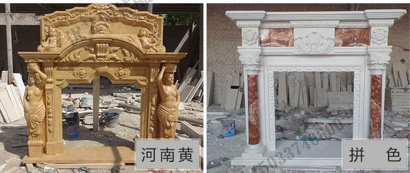 石雕壁爐架款式，定制石雕壁爐架，石雕壁爐架廠家