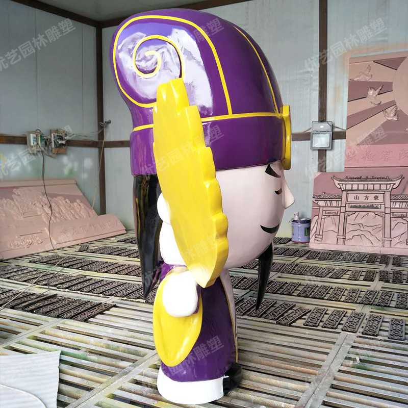 玻璃鋼諸葛亮，卡通諸葛亮雕塑