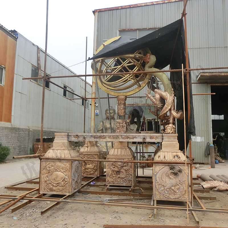 渾天地動儀，銅地震儀雕塑，銅地動儀景觀